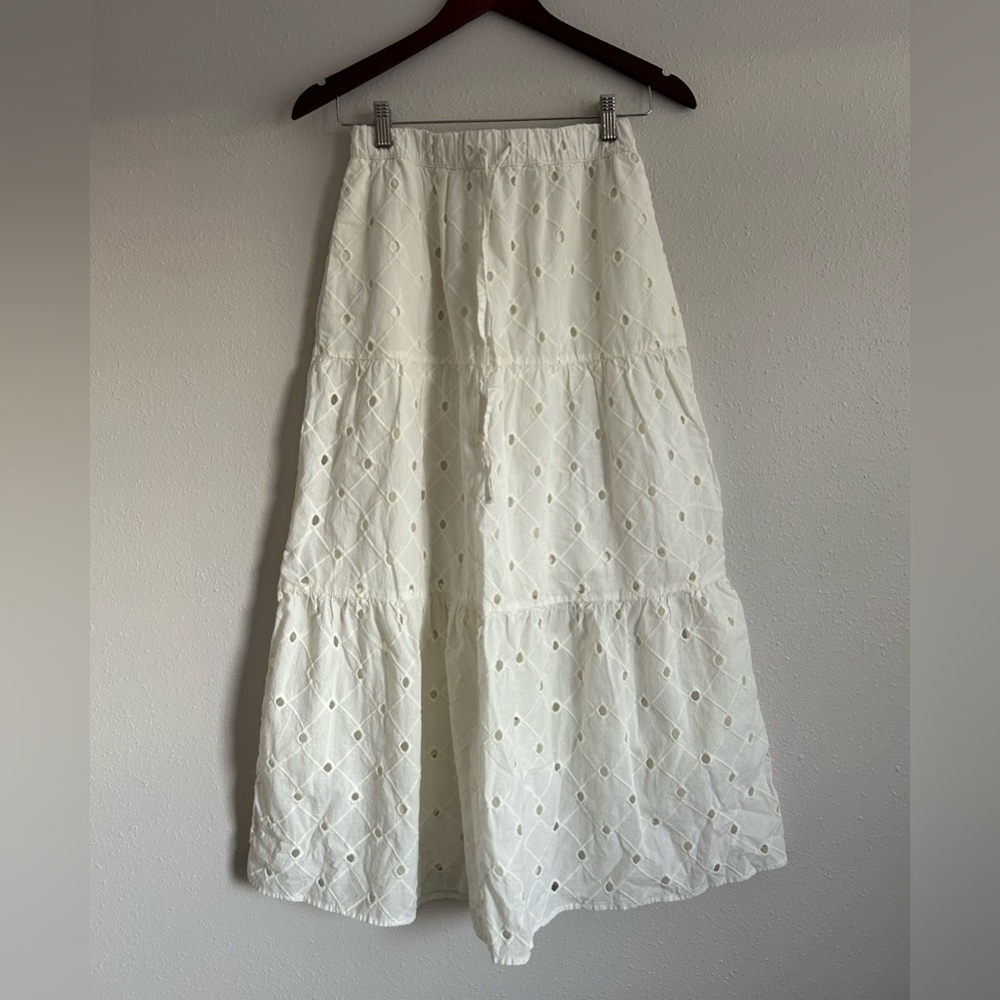White embroidered maxi skirt- A New Day